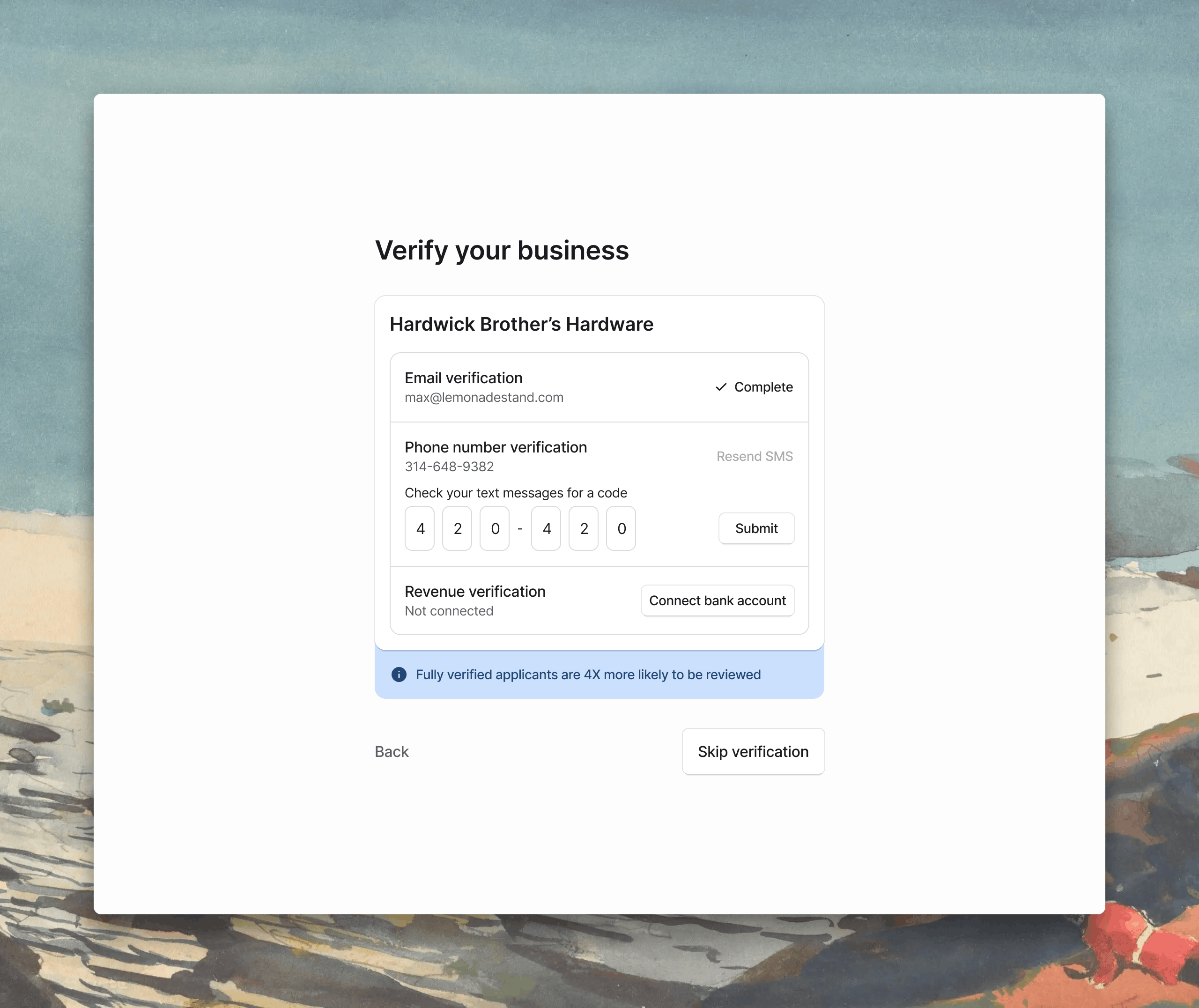 Net-Terms Platform — verify business